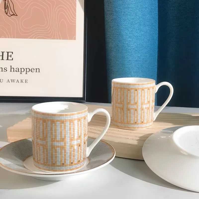 12 piece gift box set with striped dot ceramic espresso cup tea milk beverage cup and handle cup suitable for Office Novelty gifts and good luck S2542