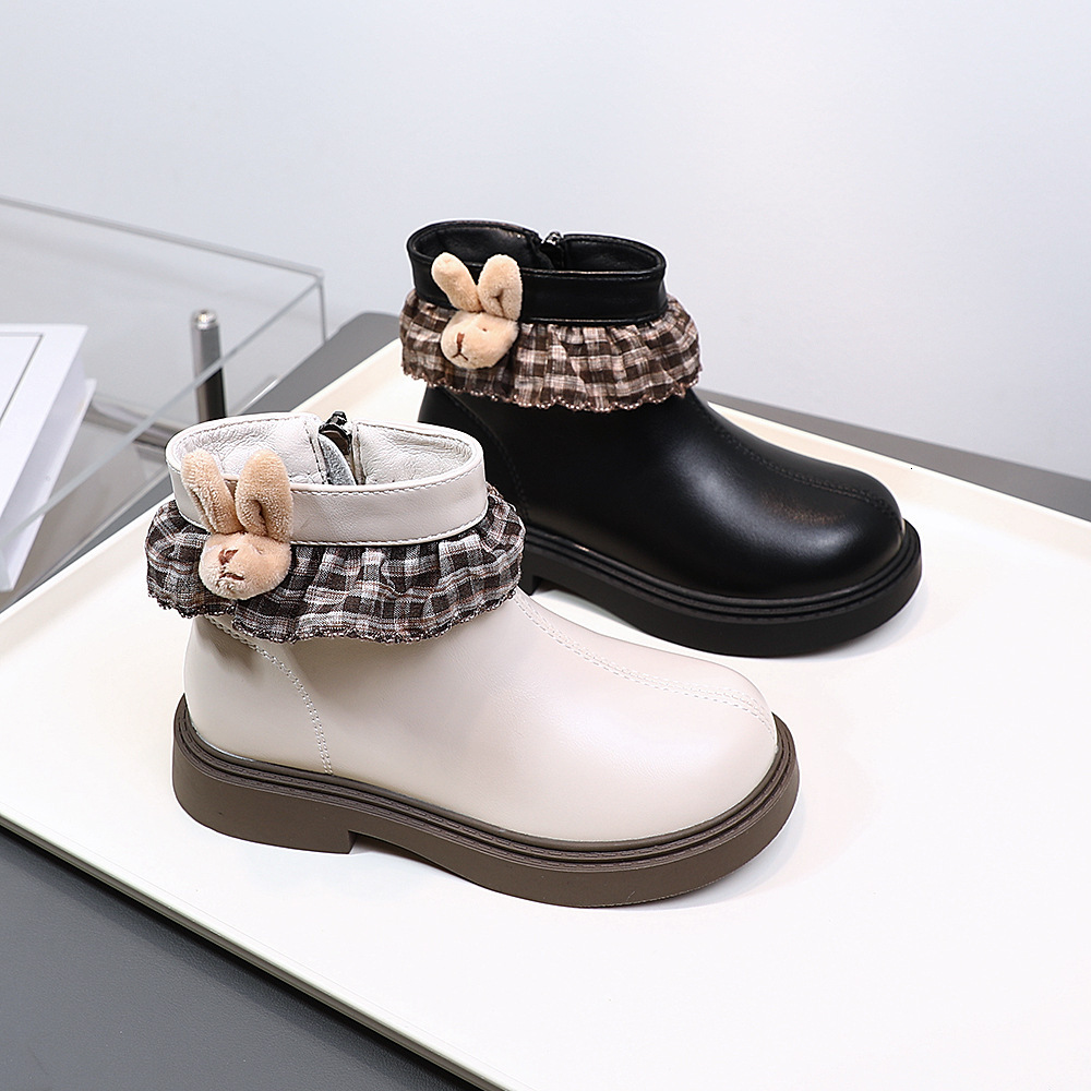 Winter double cotton short velvet glowing shoes, leather boots, fashionable and trendy shoes, short boots, midsole Martin boots, casual children'