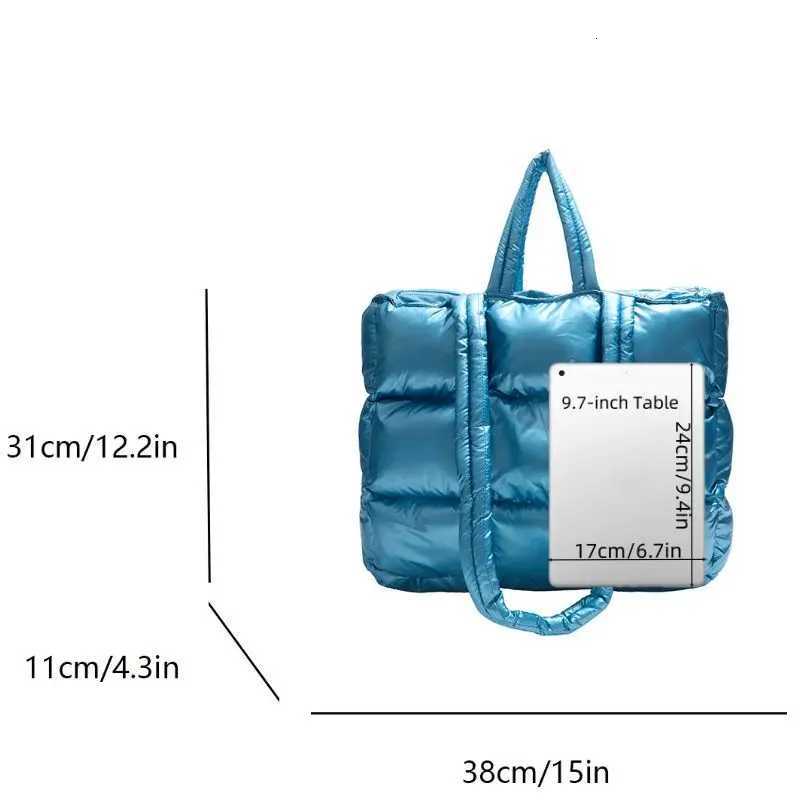 Fall Winter 2025 Quilted Puffer Tote Bag for Wen Shiny Glossy Shoder Bag Crossbody Purse Fiable Handbag for Daily Use Y251121
