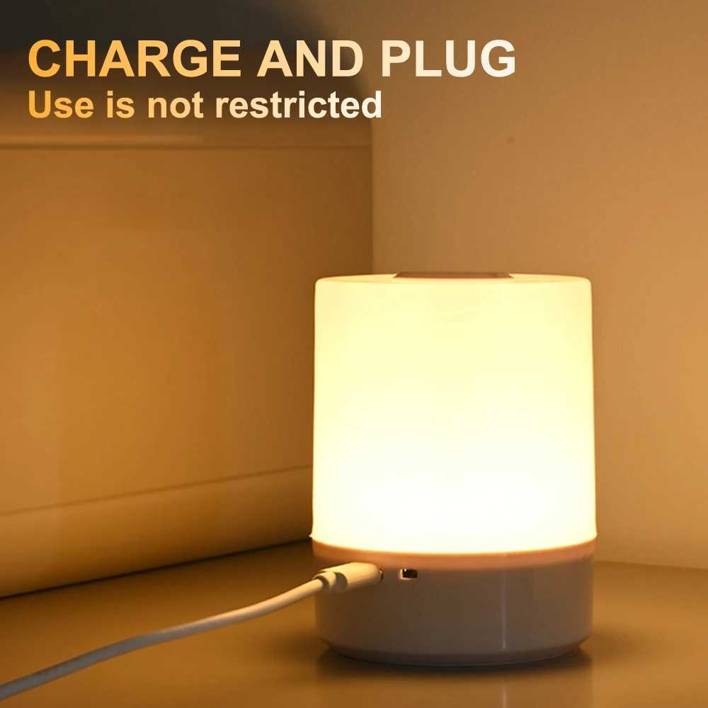 Touch Night Lamp 3 Modes Dimming Bedroom Bedside Lamp USB Charging Night Light Ambient Light Soft Light Table Lamp For Kids Gift C251121