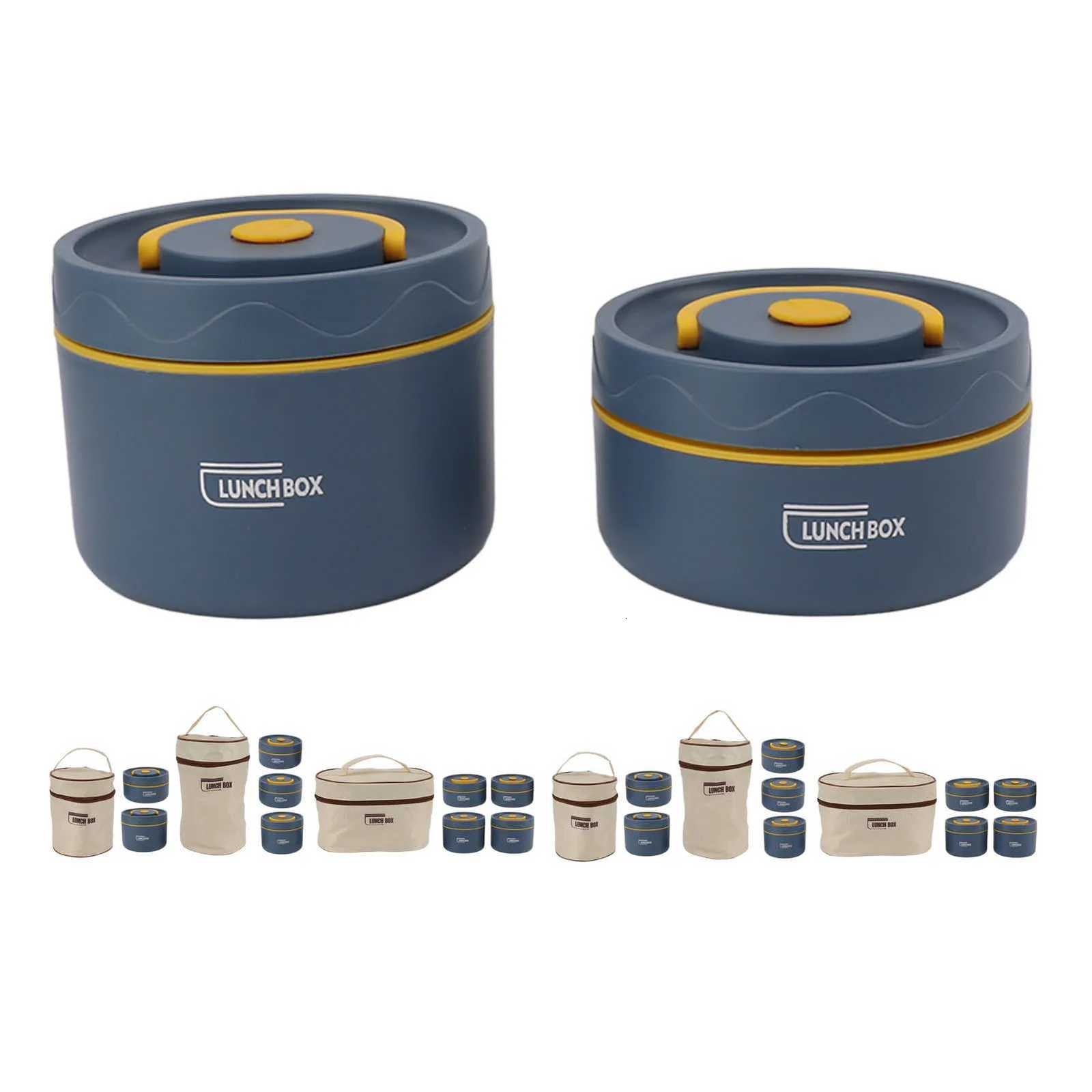 Container Safe Lunch Bento Box Leakage Proof Recessed Handle Round Stainless Steel Easy To Clean for Picnic Bento ContainerM251121