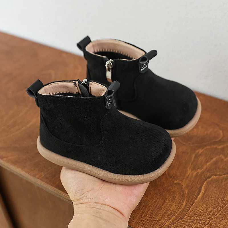 Autumn Winter Children Casual Shoes for Baby Boys Girls Boots Oxford Suede Plush Kids Ankle Boots Outdoor Anti-slip Infant ShoesW251121