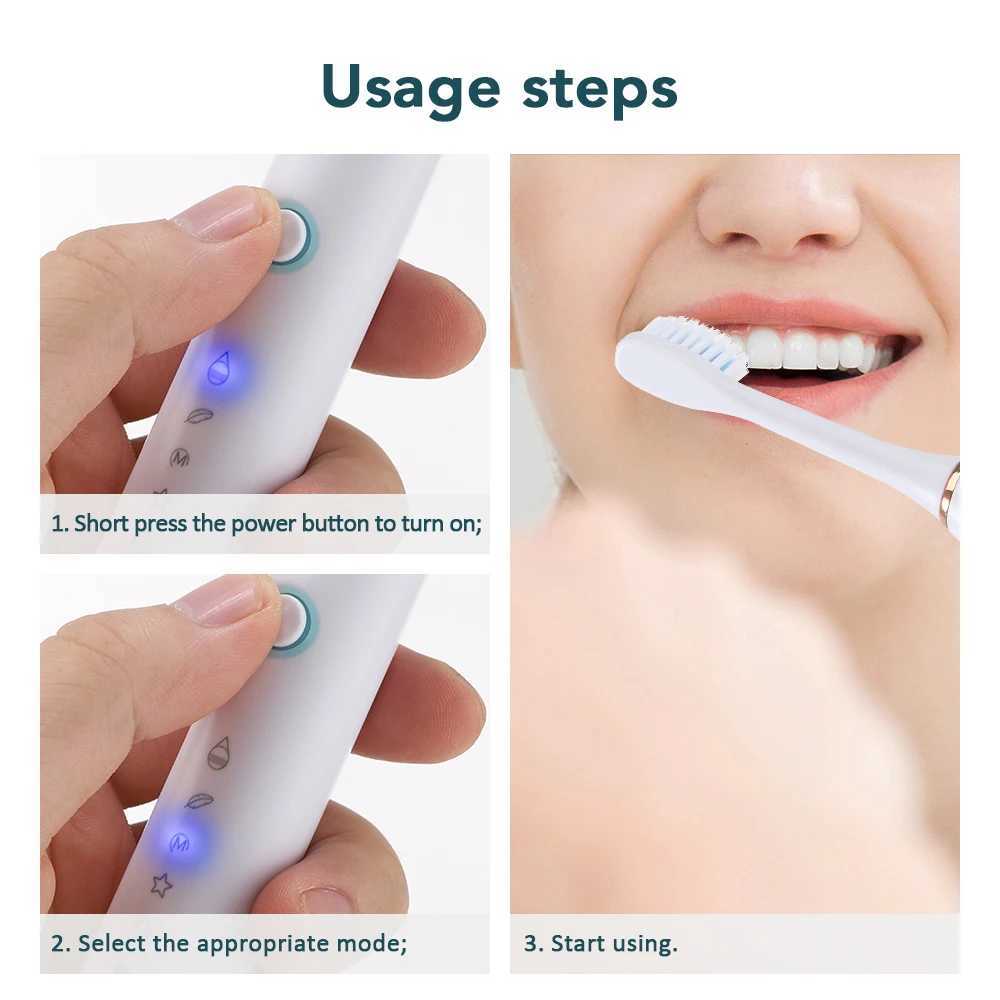 Electric Intelligent Cleaning Toothbrush For Teeth Brushes 6 Mode IPX67 Waterproof Type-C Rechargeable Oral Care Timer C251121