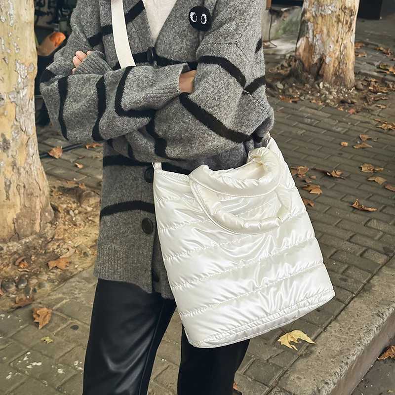 MOODS Quilted Cott Fabric 2-IN-1 Shoder Bag Set For Wen 2025 Winter Lat Handbags Lightweight Big Capacity Shopper Totes Y251121