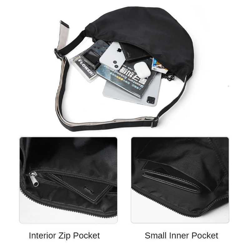 Fashion Casual Nyl Hobo Crossbody Bag For Wen Men Waterproof e Shoder Backpack Travel Half Mo Bag Unisex Teenagers Book Bag Y251121