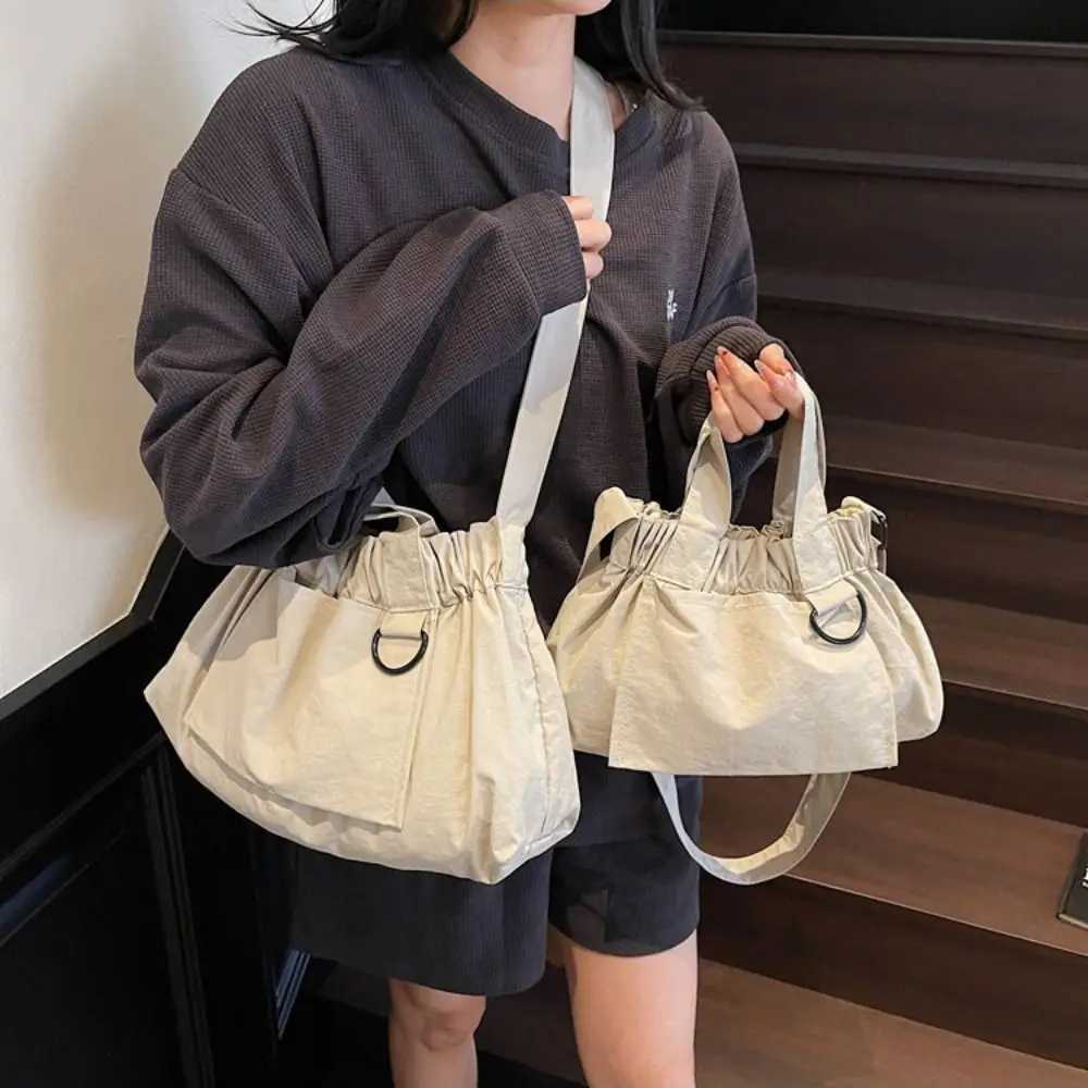 New Canvas Crossbody Bag Large Capacity Solid Color Shoulder Bag Portable Messenger Bags WomenT251121
