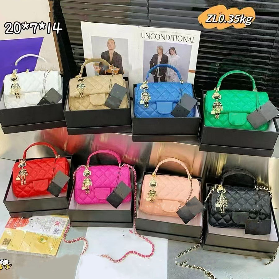 Designer Fashion Women's Bags 2025 New Shoulder Bags Popular Small Fragrant Checkered Tote Handbags Handbags Crossbody Chain Bags