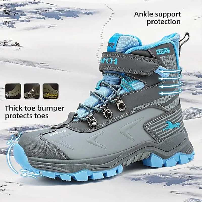 Kids Hiking Boots Boys Girls Outdoor Walking Climbing Sneaker Comfortable Snow Shoes Hiker Boot Antiskid Steel Buckle SoleW251121