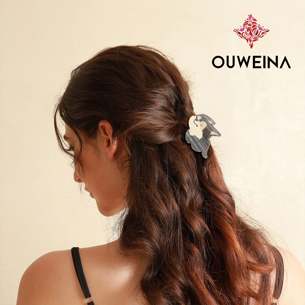 Personalized niche acetate clip original design style gray wolf DW00342 cute animal hair accessories high ponytail clip