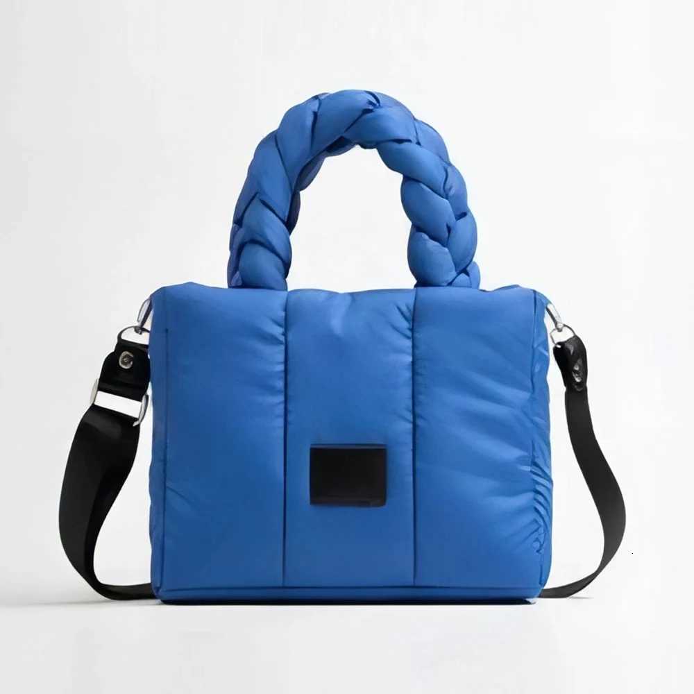 Casual Quilted Tote Luxury Designer Bags for Wen Down Padded Handbags Woven Handle Shoder Bag Winter Nyl Space Cott Bag Y251121