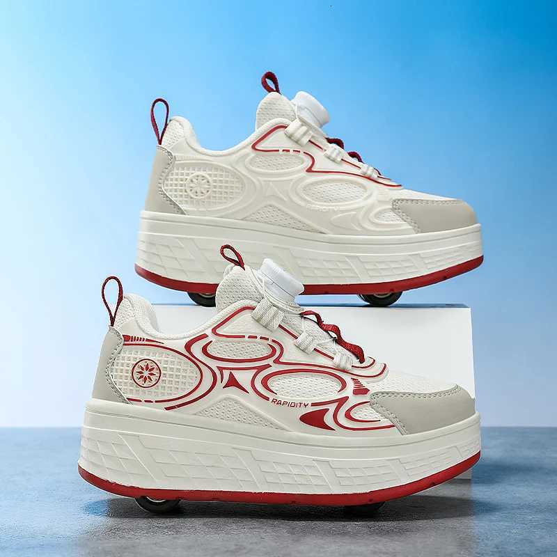 Girls Roller Skating Shoes Invisible Four-wheel Sliding Wear-resistant Sturdy Sports Casual Entertainment Skating Shoes for KidsW251121