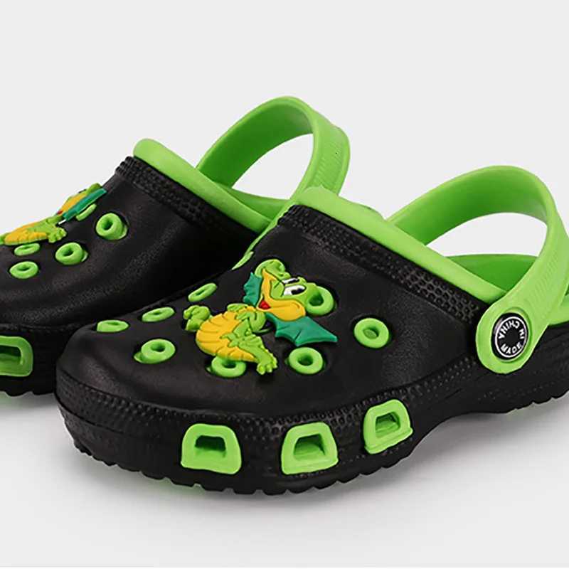 EUR24-35 Children Mules Clogs Kids Summer Garden Cute Cartoons Shoes Girl Boy Beach Shoes Candy Color Hole Baby Shoes SandalsW251121