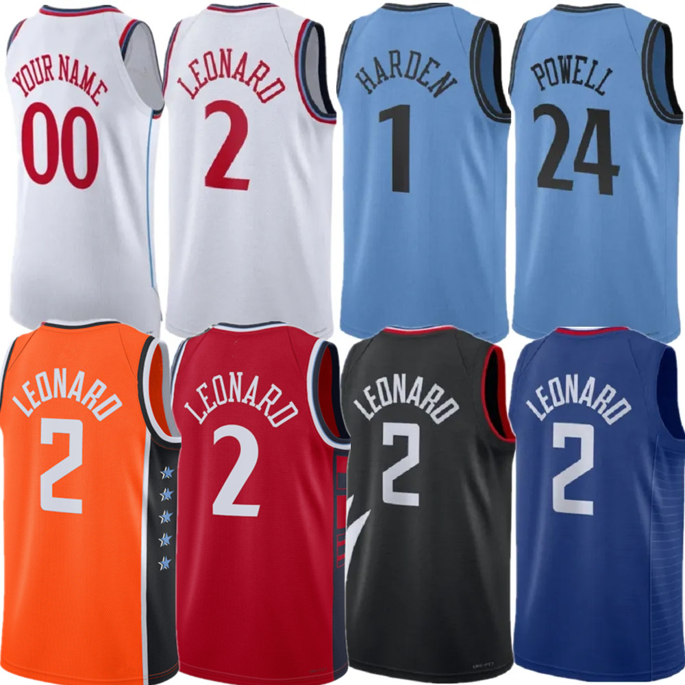 Custom Basketball Leonard Harden Mann Hyland Powell Christie Jones Jr. Bamba Dunn Porter Jr. LA Zubac Batum Jones Clipper jersey