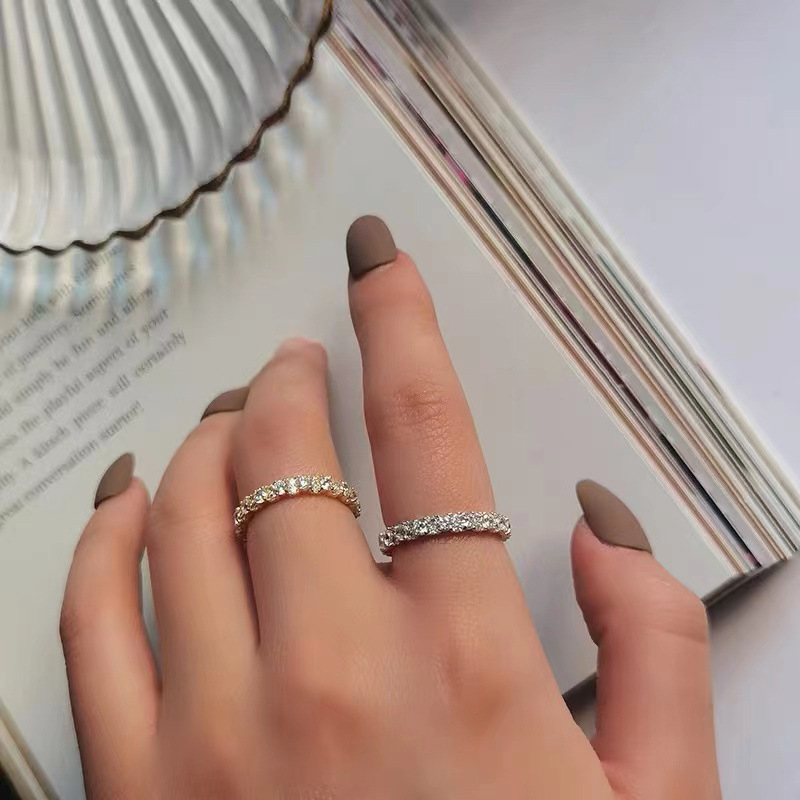 Choucong Ins Top Sell Sweet Cute Wedding Rings Simple Fashion Jewelry 925 Sterling Silver Fill Round Cut 5A Zircon CZ Diamond Elegant Women Bride Rng 