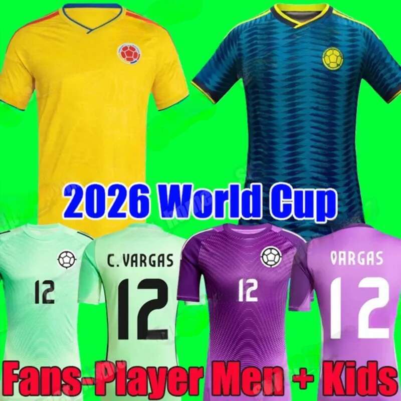 2026 World Soccer Jerseys Copa America LUIS DIAZ FALCAO JAMES Home Cup 25 26 Colombia Football Shirt CUADRADO Men Kids Kit Camiseta De Futbol