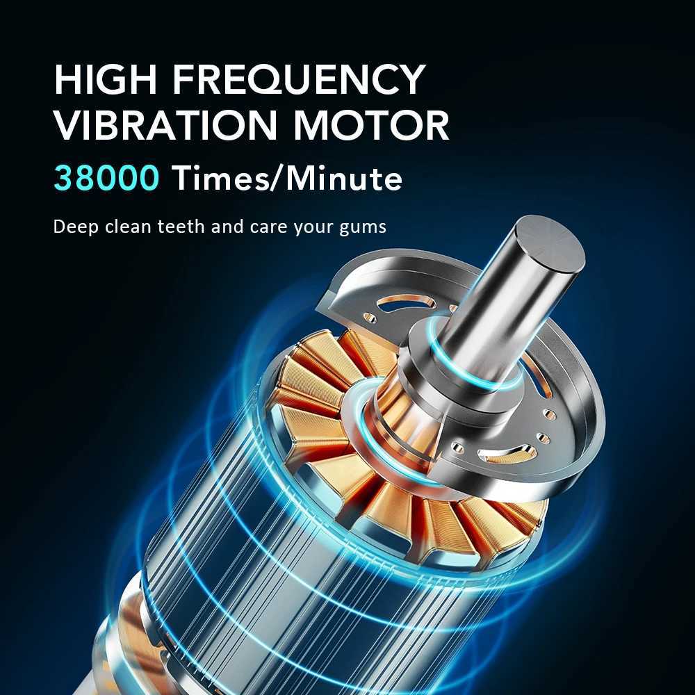 Sonic Electric Toothbrush for Adults Smart Timer eeth Whitening USB Rechargeable IPX7 Waterproof Replacement Heads C251121