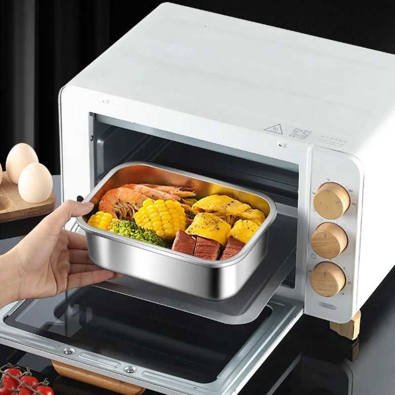 Stainless Steel Lunch Box with Handle Sealed Bento Boxes Refrigerator Food Storage Container Portable Camping Picnic Salad BowlM251121