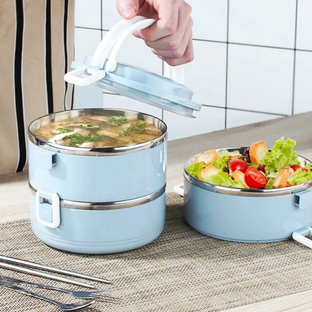 Stainless Steel Lunch Box Stackable Leak-Proof Thermal Bento Boxes for Adults Kids Portable Food Container for Home Work PicnicM251121
