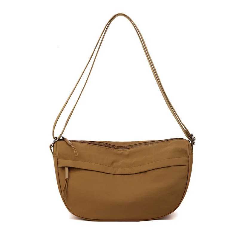 Solid Hobos Nylon Tote Bags with Multiple Zipper Pockets Large Capacity Casual Shoulder Bags for College Work Everyday UseT251121