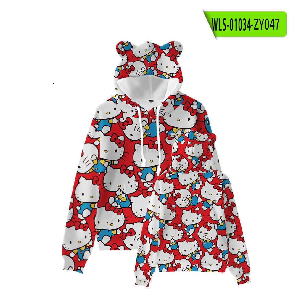 Sanrio 3D New Cat Ear Hooded Sweatshirt Hello Kitty Cinnamoroll Kuromi H251121