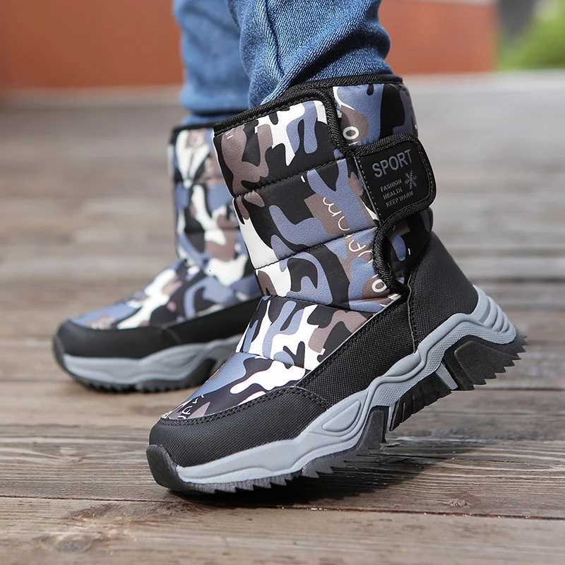 Children Outdoor Winter Snow Boots Boys Girls Casual Warm Boots Non-Slip Sole Comfortable Snow Big Cotton Plush Shoes BootsW251121