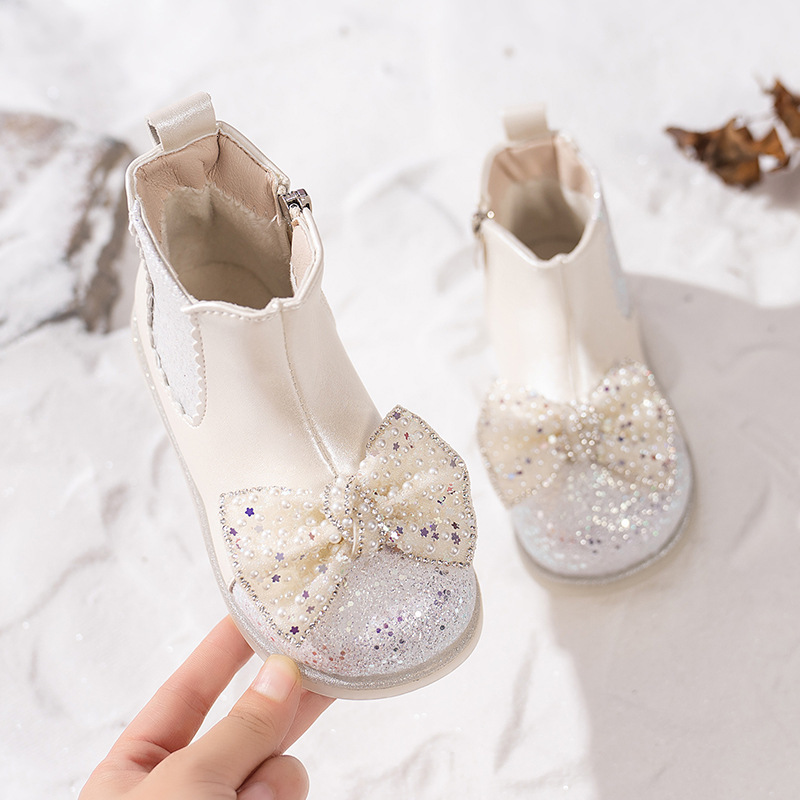 New designer shoes Girls Martin Boots Short Boots Stylish Double Cotton Shoes New Autumn Winter Fleece Lined Leather Boots Girls Boots