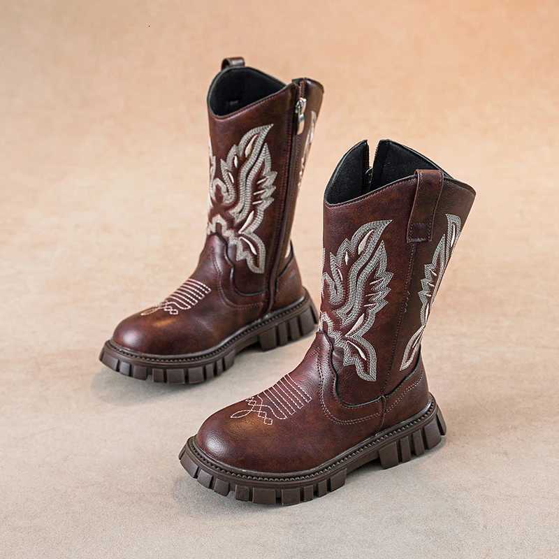 Autumn/Winter New Girls Elegant Thick Soled Comfortable Knight Boots Fashionable Round Headed Princess Midsole Childrens BootsW251121