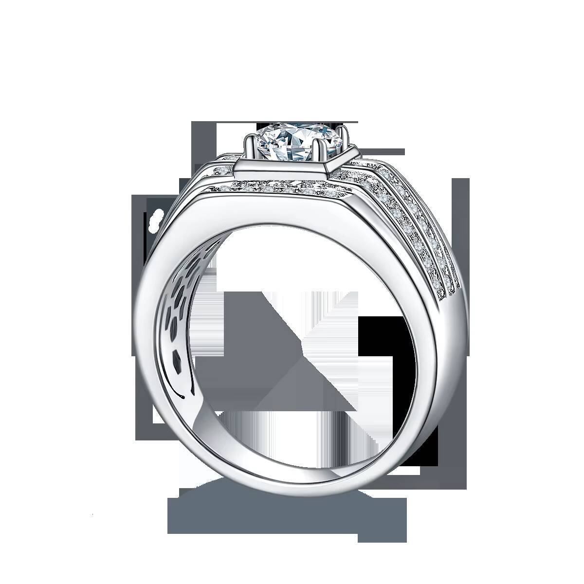 Factory Price Mens Moissanite Ring Hiphop Moissanite 925 Sterling Silver Female Fine Jewelry Gift