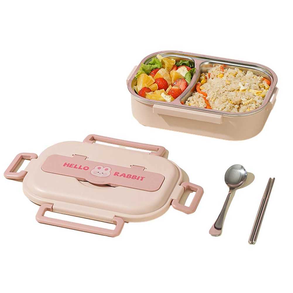 Stainless Steel Leakproof Sealed Food Container Microwave Safe 850/1500ml Thermal Bento Lunch Box Rabbit 2/4/5 Grids for LunchM251121