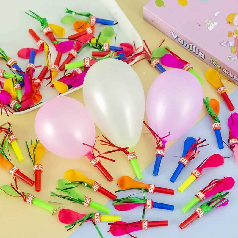 100Pcs Mini Blowouts Whistle Blowing Dragon with Balloon Toys for Kids Birthday Party Favors Kindergarten Rewards Pinata Fillers X251121