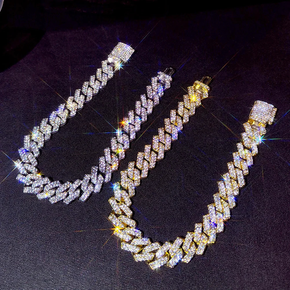 Flatfoosie Hip Hop Iced Out Chunky Cuban Chain Anklets for Women y Rhinestone Link Ankle Bracelet Beach Barefoot Jewelry 250421