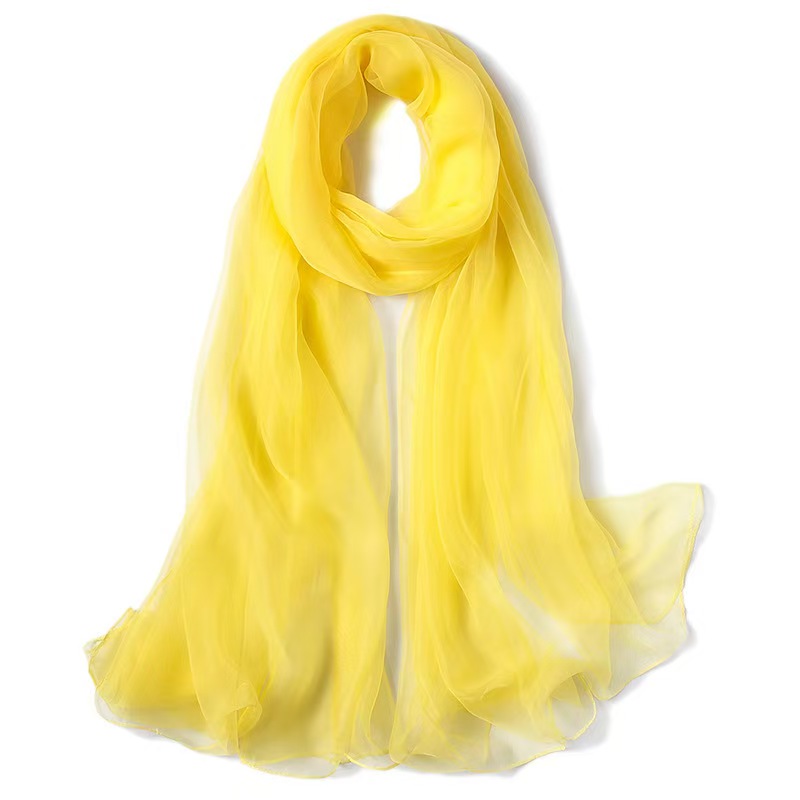 K726 Manufacturers wholesale solid color large chiffon scarf sunscreen shawl scarf dual-purpose versatile gauze beach towel summer spring and autumn