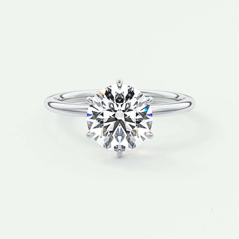 IU 0.5ct-2ct Solitaire Original Sier D Color Moissanite Engagement Wedding Ring Band for Women Jewelry Certificate