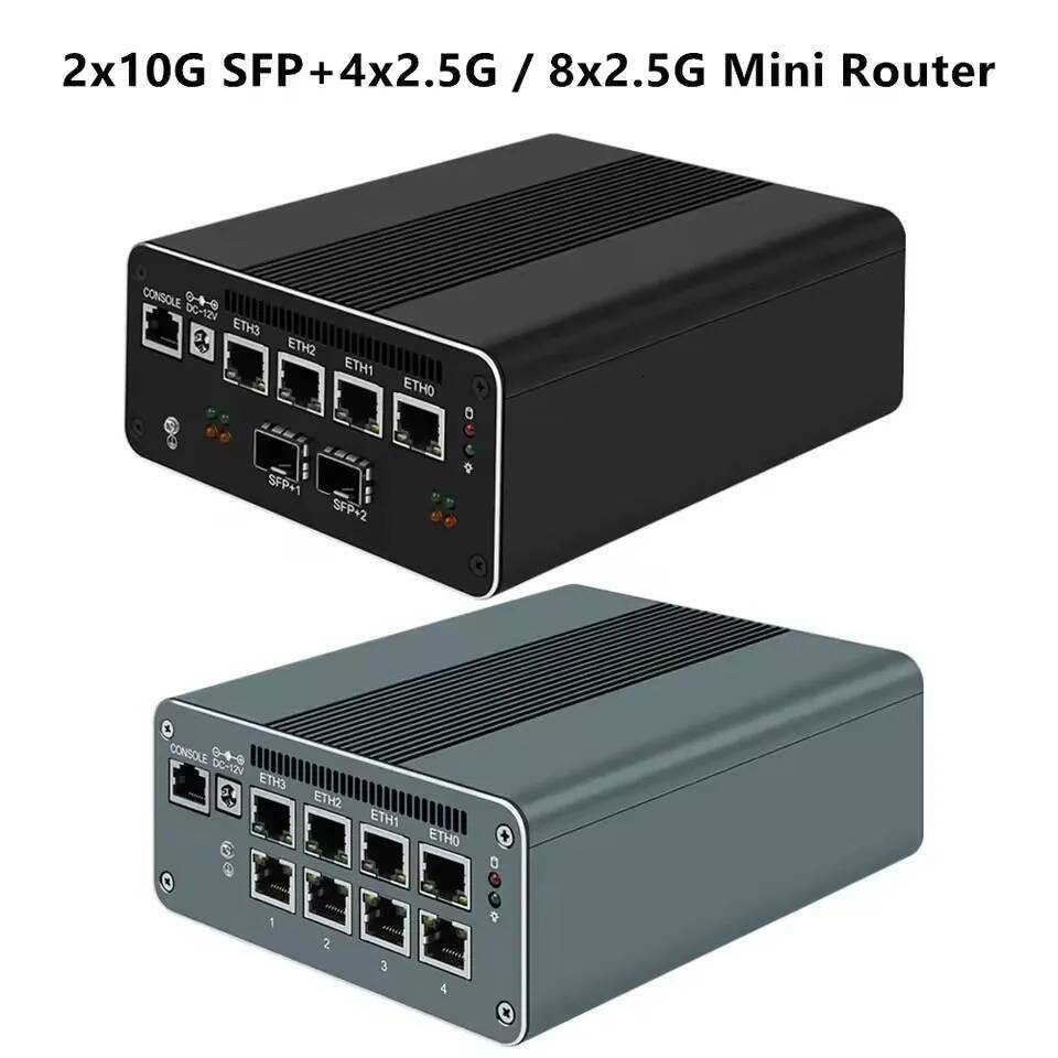 Robust Firewall Appliance Intel i7-1260P i5-1250P i3-1215U 8505 Mini PC 2X10G SFP 4x25G LAN 2SATA30 Proxmox pfSense OPNsense