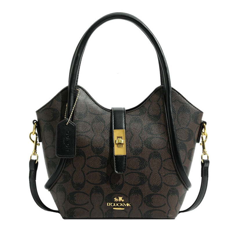 Designer bag free shipping 2025 new fashionable bucket bag premium texture printed large capacity single shoulder crossbody bag for womens