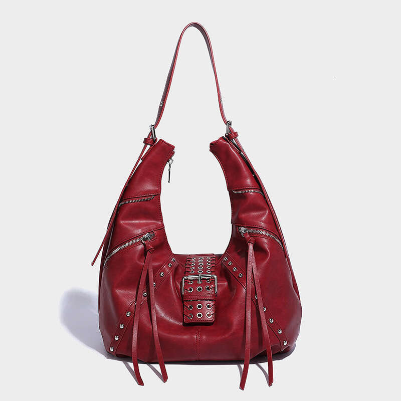 Women's Bags designer New autumn and winter single shoulder tote with rivets, versatile diagonal cross bag, millennium spicy girl armpit bag