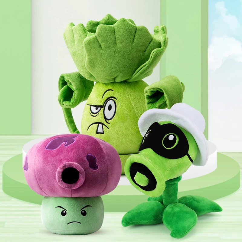 Plants Vs Zombies 2 Licensed Sunflower Peashooter Coconut Plush Set with Pillow Non-Toxic Kawaii Bulk Stock Kids Christmas Party Favors Gifts