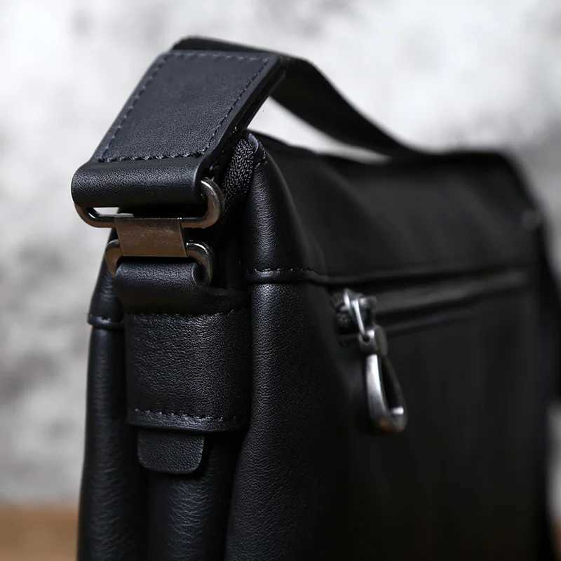 Fashion Fi Mens Shoder Bag Leather Casual Messenger Bag Top Layer Cowhide Horiztal Briefcase 10 Inch Ipad NZPJ Y251121