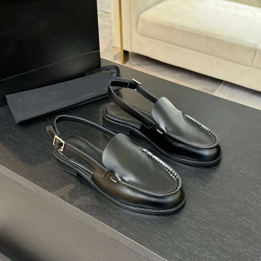 Women Size35-41 Genuine Leather Loafers Low Heels British Style Round Toe Slip On Flats Designer Shoes atillas De Mujer