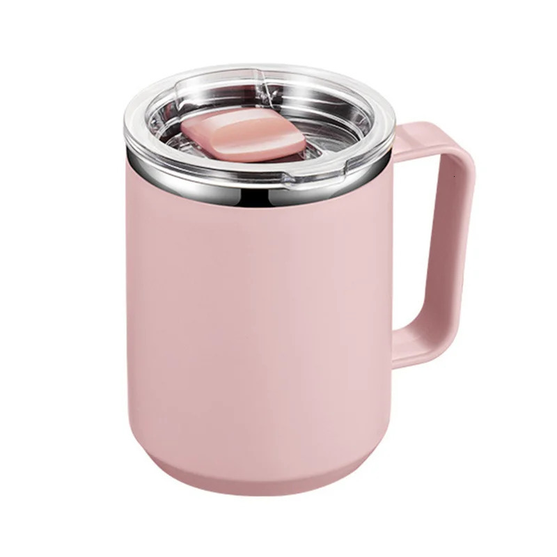 450ml stainless steel coffee cup vacuum insulated travel mug with leak proof lid and straw for camping office commuting 250421