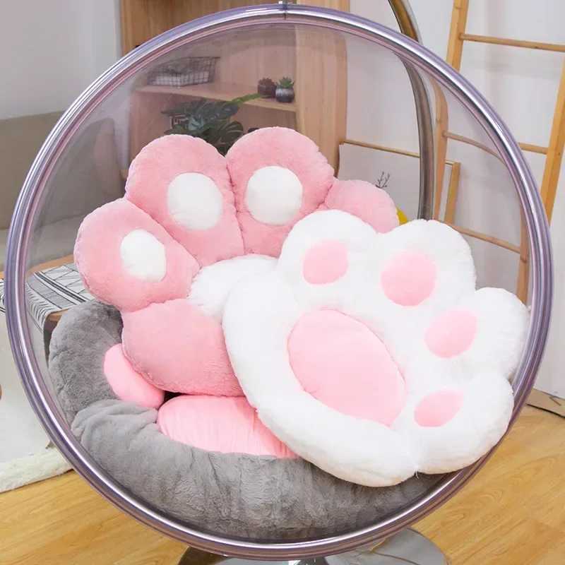 Large Cat Paw Plush Cushion Creative Cute Stuffed Decorative Bear Paw Plush Soft Office Chair Back Cushion Gifts C251121