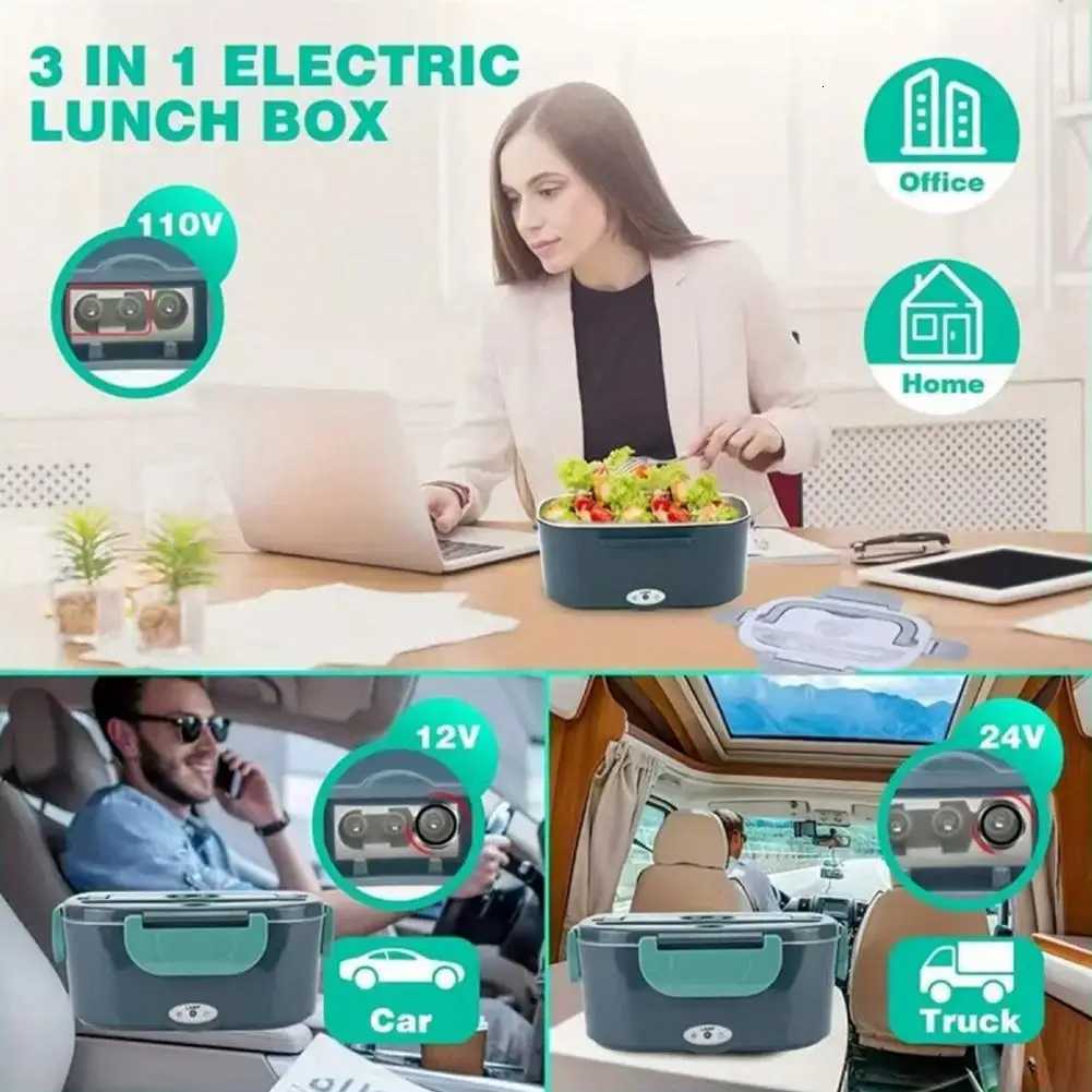 1L Office Electric Lunch Box Food Warmer Portable Food Heater for Home or Car Leak Proof Lunch Heating Microwave for TruckersM251121