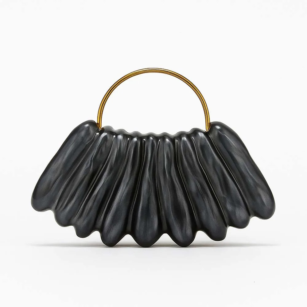 womens shoulder oblique span bag styling wavy acrylic dinner clutch 251121