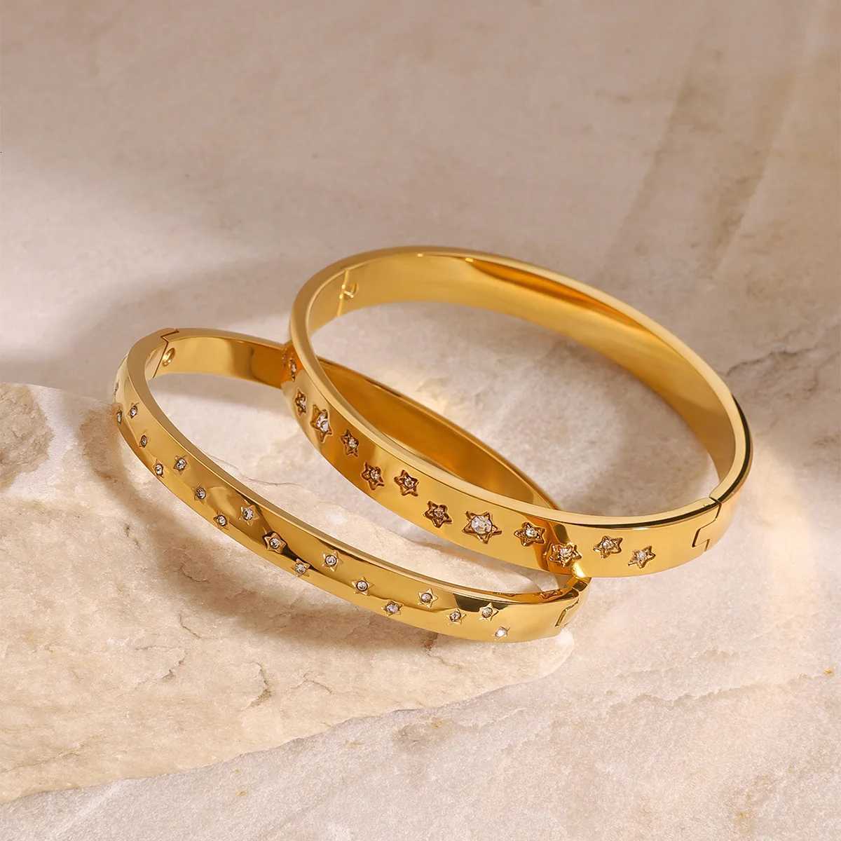 Fashion Cubic Zirconia Bangles Stainless Steel Bracelets For Women Tarnish Free Jewelry Factory Wholesales CustomizeW251121