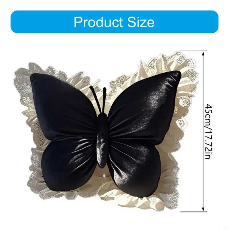 Florals Embroidered Butterfly Backrest Soft PP Cotton Filled Accent for Living Room Bedroom Use C251121