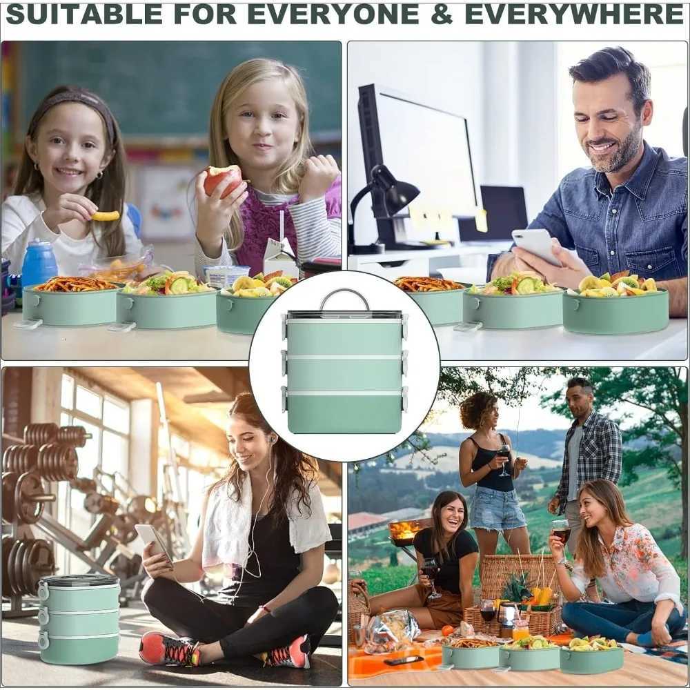 Multi Layer Lunch Box Large Capacity Portable Lunch Container for Office Workers and Students Microwave Safe Meal ContainerM251121
