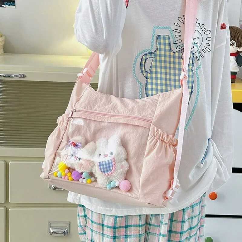 Daily Multi-purpose Crossbody Bag New Japanese Nylon Shoulder Bag Sweet and Fresh Anime Class Shopping BackpackT251121