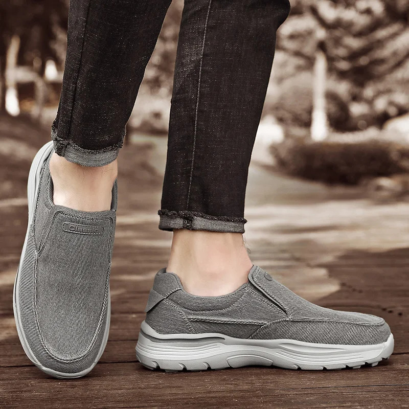 Mens Shoes Comfortable Canvas Breathable Loafers Walking Sports Trendy Casual 251121
