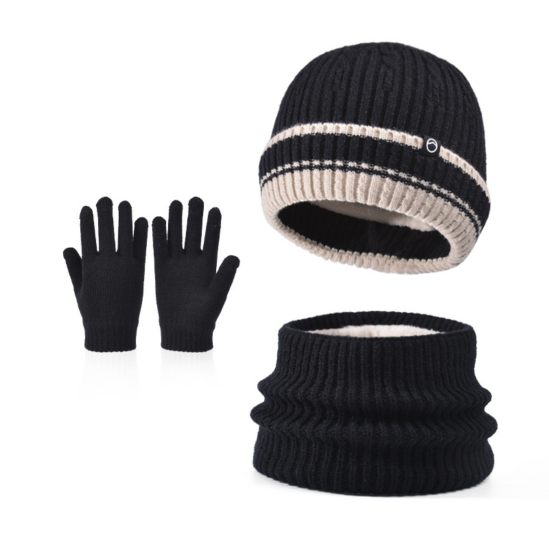 Children's Hat Designer Gloves and Scarf Set Winter Fleece Ear Protection Knitted Beanie Baby Outdoor Warm Pullover Hat free shipping