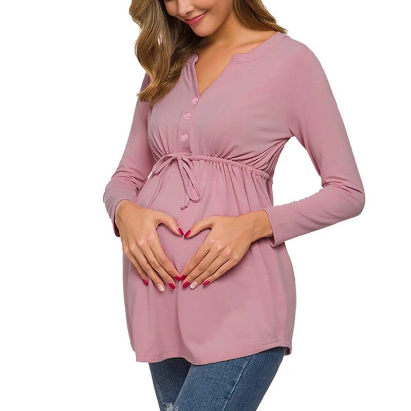 Pregnant women tshirt womens pregnant women care baby long sleeved striped top pregnant women Ropa Lactancia Breastfeeding T-shirt 250421